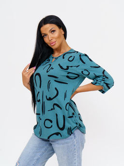 Туника женская, цвет сине-зеленый