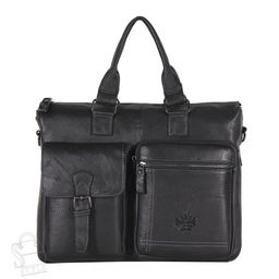 Портфель мужской кожаный 0065Z black Zinimsk в Новосибирске