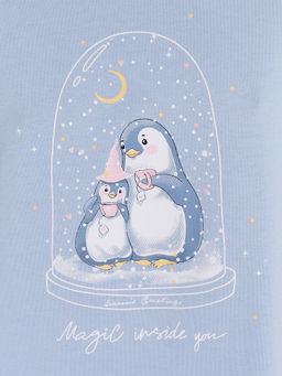 Пижама женская голубая с принтом пингвины - Mark formelle фото 4