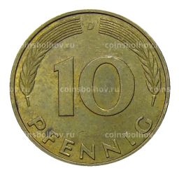 Монета 10 пфеннигов 1992 года D Германия