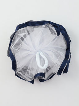 Цена за 6 шт. Бант для волос на резинке «Школьница», с кантиком, d=13 см, белый