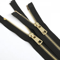 Молния Mzip мет. Титан №5 2 замка золото 80см цв.F322 черный уп.10 шт
