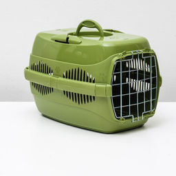 Переноска для животных до 9 кг Пижон, металлическая дверь, 43 х 29 х 27,5 см, оливковая  фото 2
