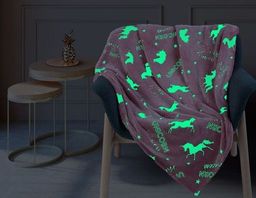 Покрывало-плед Единороги- светится в темноте!!! фланель-микрофибра 150*200 см. - Лен поволжья фото 2