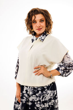 Блуза ANELLI 1363 птица белая  фото 3