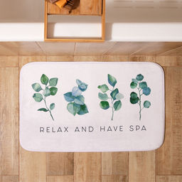 Коврик для ванной «Этель. Эвкалипт», 80×50 см, велюр