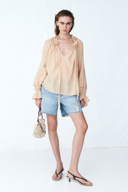 Blusa con cuello de volantes - H&m фото 5