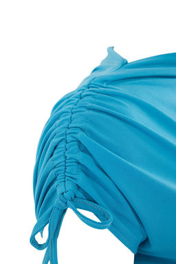 Kahverengi Fitted/Vucuda Oturan Dik Yaka K?sa Kollu Buzgulu Esnek Orme Bluz TWOSS26BZ00471 - Trendyolmilla фото 6