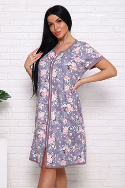 Халат женский с карманами на молнии "Розы" (933-5)