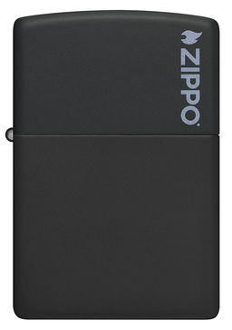 Зажигалка ZIPPO Логотип с черным матовым покрытием | Logo Black Matte 218ZL