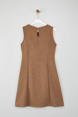 Haki Duz Etegi Godeli Mini Suet Orme Elbise TWOAW26EL00021 - Trendyolmilla фото 10