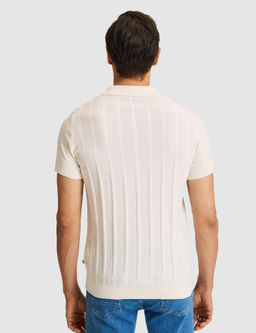 Ekru Slim Fit Pamuk Kar___ml_ Polo Yaka Triko T-shirt