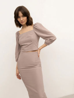 Блузка с объемными рукавами - Emka фото 4