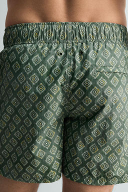 BA?ADOR MEDIO ESTAMPADO GEOM?TRICO LAVADO / Verde - Zara фото 10