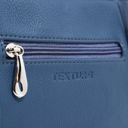 Сумка женская TEXTURA, саквояж, средний размер, цвет синий  фото 5