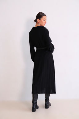 Martichelli Платье чёрное с юбкой-плиссе  фото 5