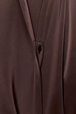 BLUSA SATINADA CINTUR?N / Marr?n chocolate - Zara фото 7