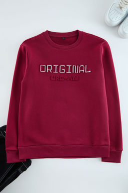 TRENDYOL MAN Tas Slim/Dar Kesim Kabar?k Bask?l? Ici Polarl? Sweatshirt TMNAW25SW00150 - Trendyolmilla фото 2