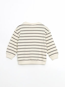 Bisiklet Yaka Bask?l? Erkek ?ocuk Sweatshirt