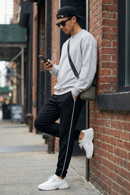 Siyah Regular/Normal Kesim Biyeli Kal?n Esofman Alt? TMNAW25EA00001