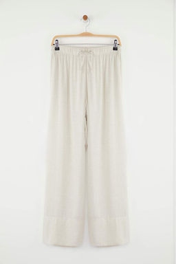 Tas Keten Icerikli Wide Leg/Genis Paca Beli Lastikli Pantolon TWOSS25PL00124 - Trendyolmilla фото 9