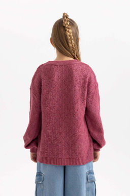 Свитер с круглым вырезом для девочек - Defacto фото 10