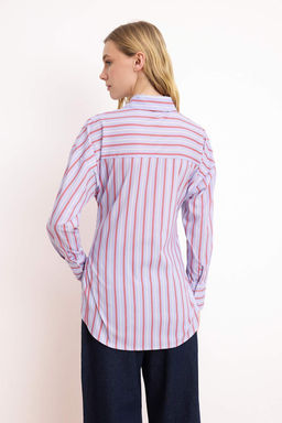 Mavi-Cok Renkli Cizgili Baglama Detayl? Gomlek TWOSS26GO00086 - Trendyolmilla фото 4