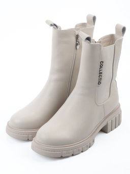 04-PAM370-2Z LT. BEIGE Ботинки зимние женские (натуральная кожа, 100% шерсть)