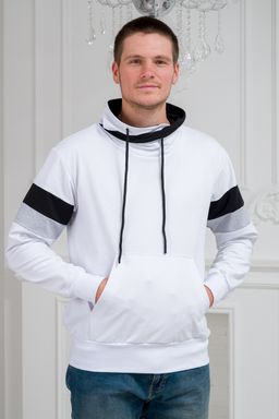 Толстовка мужская из футера Оскар белый макс - Амадэль фото 4