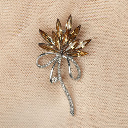 Брошь Букет 9 см / 38B-10-1 /уп 420/ (Бело-розовый ) - Галеонтрейд фото 2