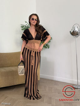 Пляжный костюм топ юбка