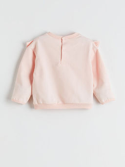 Bask?l? K?z Bebek Sweatshirt ve Pantolon 2li