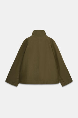 TRENCH CORTO CUELLO ALTO ZW COLLECTION / naranja-verde - Zara фото 8