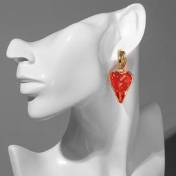Серьги ассорти «Клубника-сердце», красные в золоте