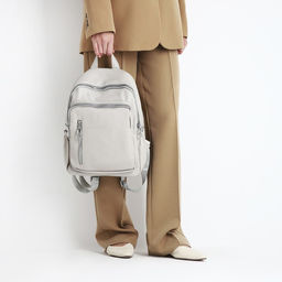 Рюкзак женский из искусственной кожи на молнии, 6 наружных карманов, цвет бежевый - Simaland фото 7