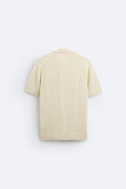 TEXTURED KNIT POLO SHIRT - Zara фото 7