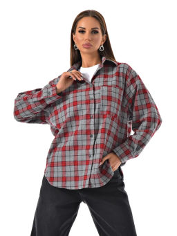 Женская рубашка в клетку оверсайз CRACPOT 145 - Сracpot фото 4