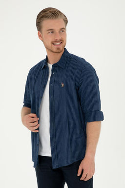 U. S. Polo Assn / Мужская темно-синяя джинсовая рубашка - U.s. polo assn фото 10