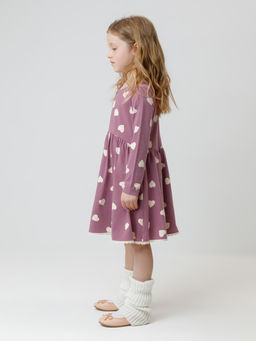 КР 5836/темная орхидея,сердечки к591 платье для дев