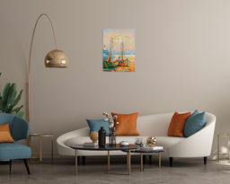 Кристальная (алмазная) мозаика ФРЕЯ ALPD-154 на подрамнике Лодки 30 х 40 см