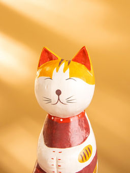 Сувенир «Кот сидячий», 6×6×15 см, дерево, красный