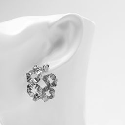 Серьги металл Богема жгутик, цвет серебро