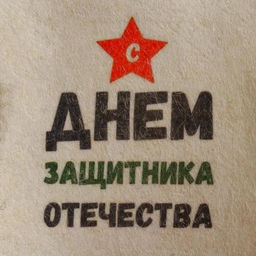 Цена за 2 шт. Шапка для бани и сауны, с принтом «С днём защитника Отечества», полиэфир 20%, шерсть 80%, белая, «Добропаровъ»