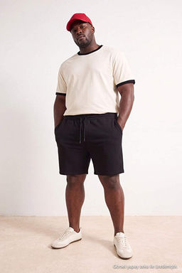 B_y_k Beden Basic Siyah Oversize/Geni_ Kesim Lastik Belli Ba_c_kl_ _ort TMNSS25AP00003 - Trendyolmilla фото 2