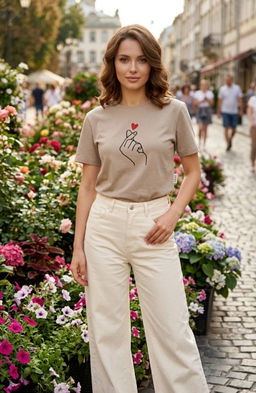 K13545 Футболка OVER SIZE (хлопок) ТМ_БЕЖЕВЫЙ