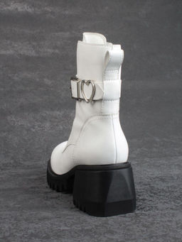 01- GZ6115-G71-N101 WHITE Ботинки демисезонные женские (натуральная кожа) - Фабричный китай фото 6