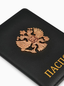 Обложка на паспорт с металл элементом «Герб», искусственная кожа