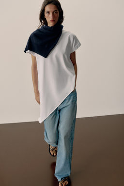CAMISETA ASIM?TRICA MANGA CORTA / Blanco - Zara фото 4