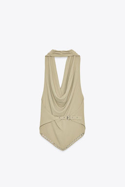 STUDDED HALTER TOP - Zara фото 3