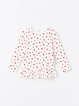 Bisiklet Yaka Uzun Kollu Bask?l? K?z Bebek Pijama Tak?m? - Waikiki фото 2